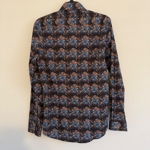 Paisley & Gray Mens Slim Fit Stain Glass Print Button Down Shirt Small - Picture 3 of 10